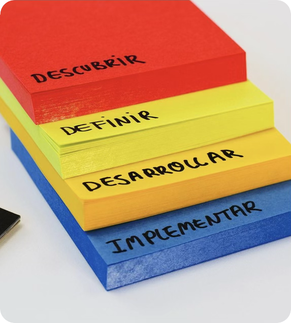 Proceso de doble diamante en post-its